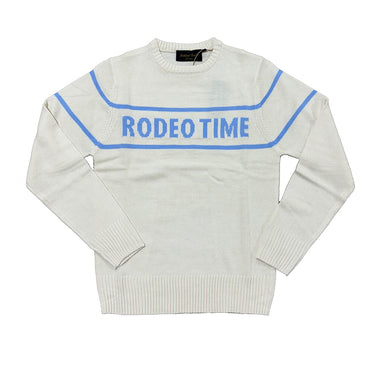 Rodeo Time Cream & Light Blue Sweater